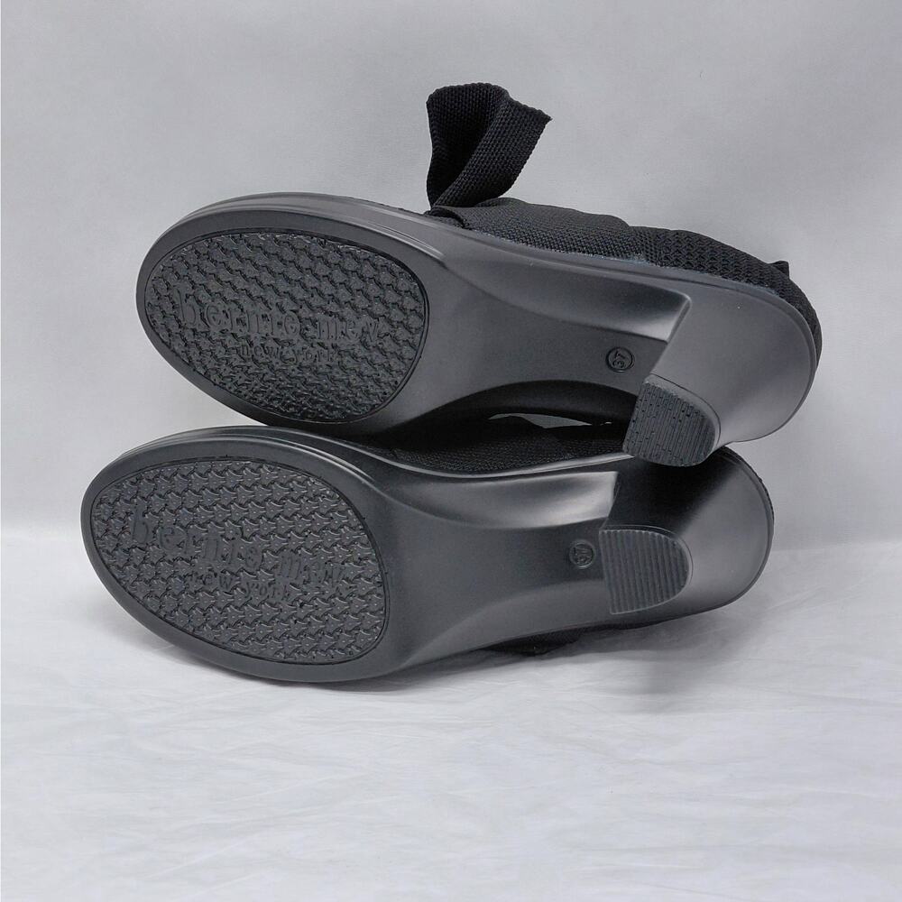 Bernie Mev Womens Comfort Shoes Size 37 Black Knit Chunky Slip On Work Booties - Picture 8 of 12